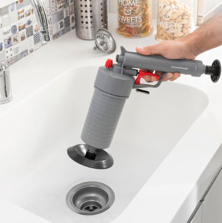 Pistola Desatascadora de Aire Comprimido Universal con Adaptadores KlinGun InnovaGoods